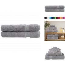 Serviettes de qualité supérieure solund 2 pcs gris 600 g/m² - Serviettes De Bain - Serviettes Grises - Serviettes Moelleuses - Serviettes Coton