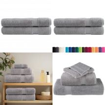 Serviettes de qualité supérieure solund 2 pcs gris 600 g/m² - Serviettes De Bain - Serviettes Grises - Serviettes Moelleuses - Serviettes Coton