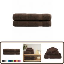 Serviettes de qualité supérieure solund 2 pcs marron 600 g/m² - Serviettes De Bain - Serviettes De Plage - Serviettes Moelleuses - Serviettes En