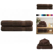 Serviettes de qualité supérieure solund 2 pcs marron 600 g/m² - Serviettes De Bain - Serviettes De Plage - Serviettes Moelleuses - Serviettes En