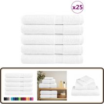 Serviettes de qualité supérieure solund 25 pcs blanc 600 g/m² - Serviettes De Bain - Serviettes Blanches - Serviettes Coton - Serviettes Grandes