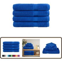 Serviettes de qualité supérieure solund 4 pcs bleu 600 g/m² - Serviettes De Bain - Serviettes De Plage - Serviettes En Coton - Serviettes Bleues