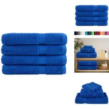 Serviettes de qualité supérieure solund 4 pcs bleu 600 g/m² - Serviettes De Bain - Serviettes De Plage - Serviettes En Coton - Serviettes Bleues