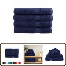 Serviettes de qualité supérieure solund 4 pcs bleu marine - Serviettes De Bain - Serviettes De Plage - Serviettes En Coton - Serviettes Bleues