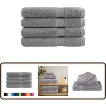 Serviettes de qualité supérieure solund 4 pcs gris 600 g/m² - Serviettes De Bain - Serviettes Grises - Serviettes Moelleuses - Serviettes Coton