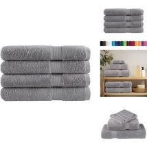 Serviettes de qualité supérieure solund 4 pcs gris 600 g/m² - Serviettes De Bain - Serviettes Grises - Serviettes Moelleuses - Serviettes Coton