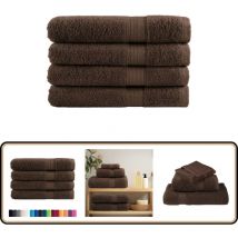Serviettes de qualité supérieure solund 4 pcs marron 600 g/m² - Serviettes De Bain - Serviettes De Plage - Serviettes En Coton - Serviettes