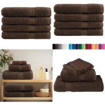 Serviettes de qualité supérieure solund 4 pcs marron 600 g/m² - Serviettes De Bain - Serviettes De Plage - Serviettes En Coton - Serviettes