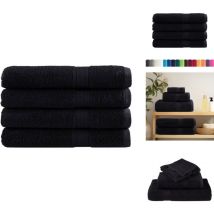 Serviettes de qualité supérieure solund 4 pcs noir 600 g/m² - Serviettes De Bain - Serviettes De Plage - Serviettes Noires - Serviettes Coton