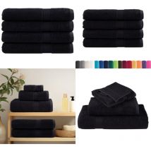 Serviettes de qualité supérieure solund 4 pcs noir 600 g/m² - Serviettes De Bain - Serviettes De Plage - Serviettes Noires - Serviettes Coton