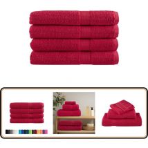 Serviettes de qualité supérieure solund 4 pcs rouge 600 g/m² - Serviettes De Bain - Serviettes Rouges - Serviettes De Plage - Serviettes En Coton