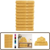 Serviettes de sauna de qualité supérieure solund 10 pcs doré - Serviettes De Sauna - Serviettes De Bain - Serviettes En Coton - Serviettes Dorées