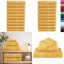 Serviettes de sauna de qualité supérieure SOLUND 10 pcs doré - Serviettes De Sauna - Serviettes De Bain - Serviettes En Coton - Serviettes Dorées