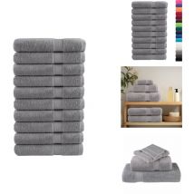 Serviettes de sauna de qualité supérieure SOLUND 10 pcs gris - Serviettes De Sauna - Serviettes De Bain - Serviettes En Coton - Serviettes