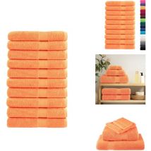 Serviettes de sauna de qualité supérieure solund 10 pcs orange - Serviettes De Sauna - Serviettes De Bain - Serviettes En Coton - Serviettes
