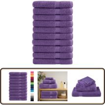 Serviettes de sauna de qualité supérieure solund 10 pcs violet - Serviettes De Sauna - Serviettes De Bain - Serviettes En Coton - Serviettes Douces