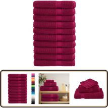 Serviettes de sauna de qualité supérieure solund 10pcs bordeaux - Serviettes De Sauna - Serviettes De Bain - Serviettes En Coton - Serviettes