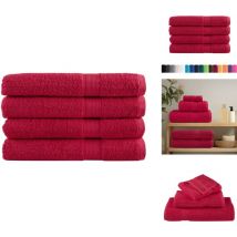 Serviettes de sauna de qualité supérieure solund 4 pcs rouge - Serviettes De Sauna - Serviettes De Bain - Serviettes En Coton - Serviettes Rouges