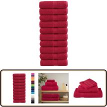 Serviettes de visage de qualité supérieure solund 10 pcs rouge - Serviettes De Visage - Serviettes Rouges - Serviettes De Toilette - Serviettes En