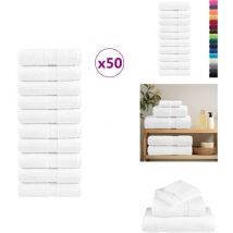 Serviettes de visage de qualité supérieure solund 50 pcs blanc - Serviettes De Visage - Serviettes Blanches - Serviettes De Toilette - Serviettes En