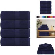 Vidaxl - Serviettes d'invité 4 pcs bleu marine 30x50 cm 100% coton - Serviette D'invité - Serviettes D'invité - Serviette - Serviette De Bain