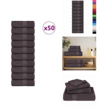 Serviettes d'invité 50pcs anthracite 30x50cm 360g/m² 100% coton - Serviette D'invité - Serviettes D'invité - Serviette - Serviette De Bain