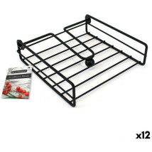 Confortime - Servilletero negro metal 19 x 19 x 5 cm (12 unidades)
