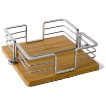 Bakaji - Servilletero cuadrado madera y metal