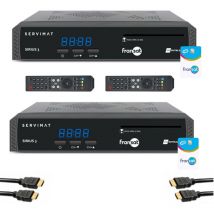 Servimat - Pack 2x Récepteurs tv Satellite hd + Carte fransat PC6 + Câble hdmi