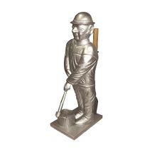 Lienbacher - Serviteur de cheminée 2 pièces - Bûcheron gris argenté