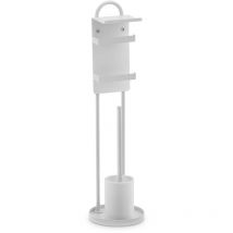 Physa - Serviteur wc Support papier toilette Brosse de toilette blanc