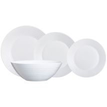 Luminarc 9123271 Servizio Di Stoviglie, 19 Pezzi, Modello Harena, Bianco