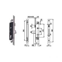 Omec - Seserratura triplice infil. per montanti catenaccio e scrocco 1410s - mm.25 interasse mm.85 (1410s.25.25)