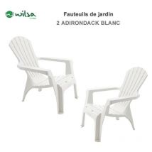 Sessel Adirondack Polypropylenharz Wilsa Garden Weiß - 2 Sessel Adirondack
