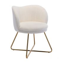 Relaxsessel einzel für Schlafzimmer aus Kunstfell Modern mit Metallbeinen Weiß Wahson