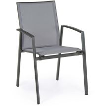 Sessel 'cruise', Struktur Aus Lackiertem Aluminium Und Texilene Für Garten Und Veranda -anthrazit / Packung Mit 6 Stück