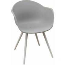 Sessel im Freien mit Aluminiumbeinen und Harzsitzung Creta - Beige