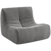Sessel mit strukturiertem Bouclé-Bezug, 1 Sitzer, Bouclé, Grau - Sweeek