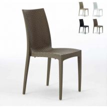 Rattan bistrot stuhl weiss 57x50xH89 cm