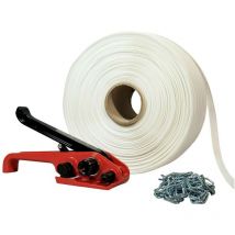 Set 1 Geflochtenes Umreifungsband 13 Mm X 1100 M + 250 Gratis Schlaufen + 1 Spanner – Widerstand 350kg Tecplast Kft1