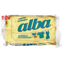 Set 10 Pezzi Alba Sapone Ecologico Bucato a Mano e Lavatrice Solido 400 Gr