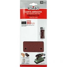 Kombo - Set 10 ricambi carta abrasiva rettangolare per graffette 93x240mm grana 80 Per