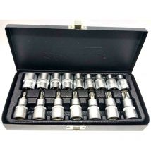 Set 16PZ bussole e inserti con impronta torx - serie