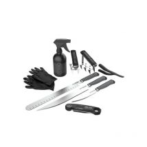 Set 18 Utensili Pit Boss per Barbecue Guanti Coltelli Artigli Spruzzino Termometro Digitale - 41129
