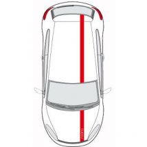 Adnauto - Set 2 Adhesifs -bandes look racing- Rouge - Car Deco