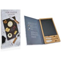 Set de 2 couteaux à fromage – Planche en ardoise rectangulaire – Ustensile de barbecue – VDC