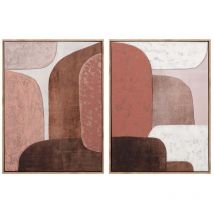 Set 2 Cuadros 50% Pintado a Mano 63x4x83 Cm