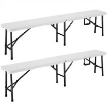 Deuba Set 2 panche pieghevoli plastica con maniglia di trasporto leggere panchine giardino picnic campeggio