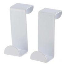 Tendance - Set 2 petites pateres acier inoxydable a suspendre - blanc