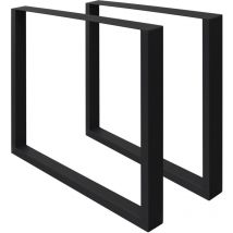 Ecd Germany - Set de 2 Pieds de Table - 60 x 72 cm - Rectangulaire - Noir - en Acier Revêtu de Poudre - Pied de Meuble Piètement Banc - Support